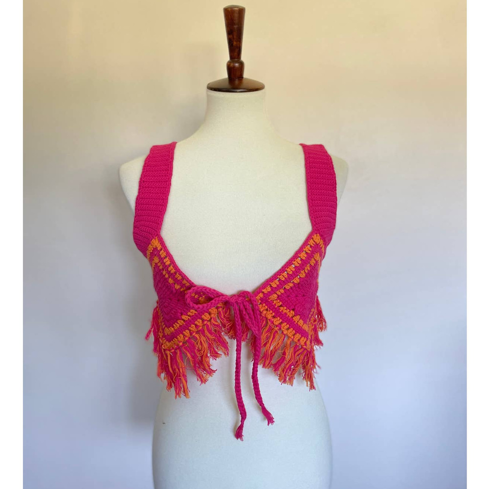 Camila Coelho Mira Hand Crochet Fringe Top - Picture 2 of 4
